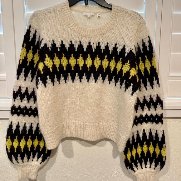 A.L.C. Badgley Alpaca Wool Blend Fair Isle Sweater - Size Small - Picture 1 of 10